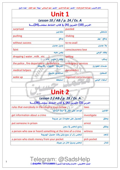ملزمة الانكليزي التوصيلات و المرادفات محمد حسين السادس اعدادي 2024 [PDF]